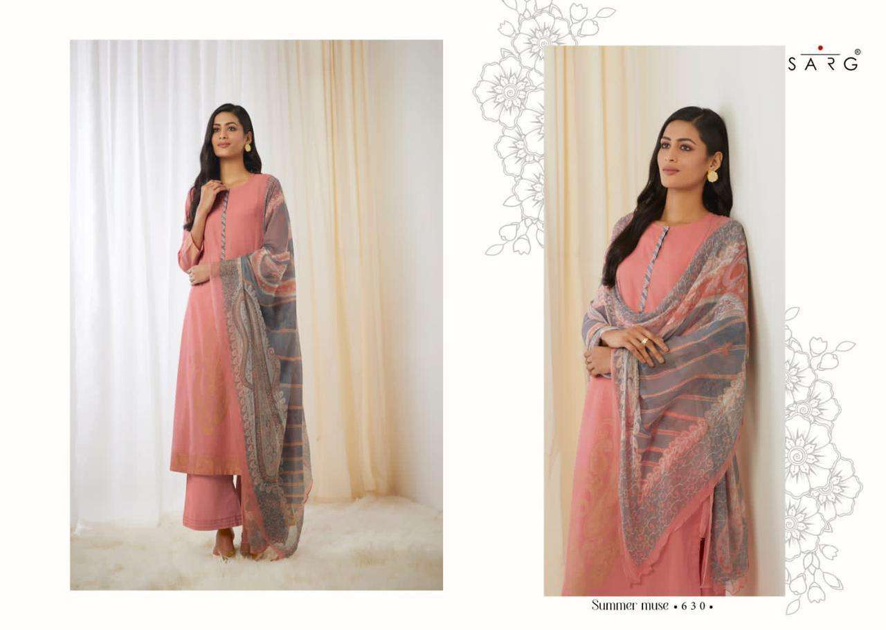 SUMMER MUSE BY SARG BEAUTIFUL SUITS COLORFUL STYLISH FANCY CASUAL WEAR & ETHNIC WEAR JACQUARD PRINT DRESSES AT WHOLESALE PRICE