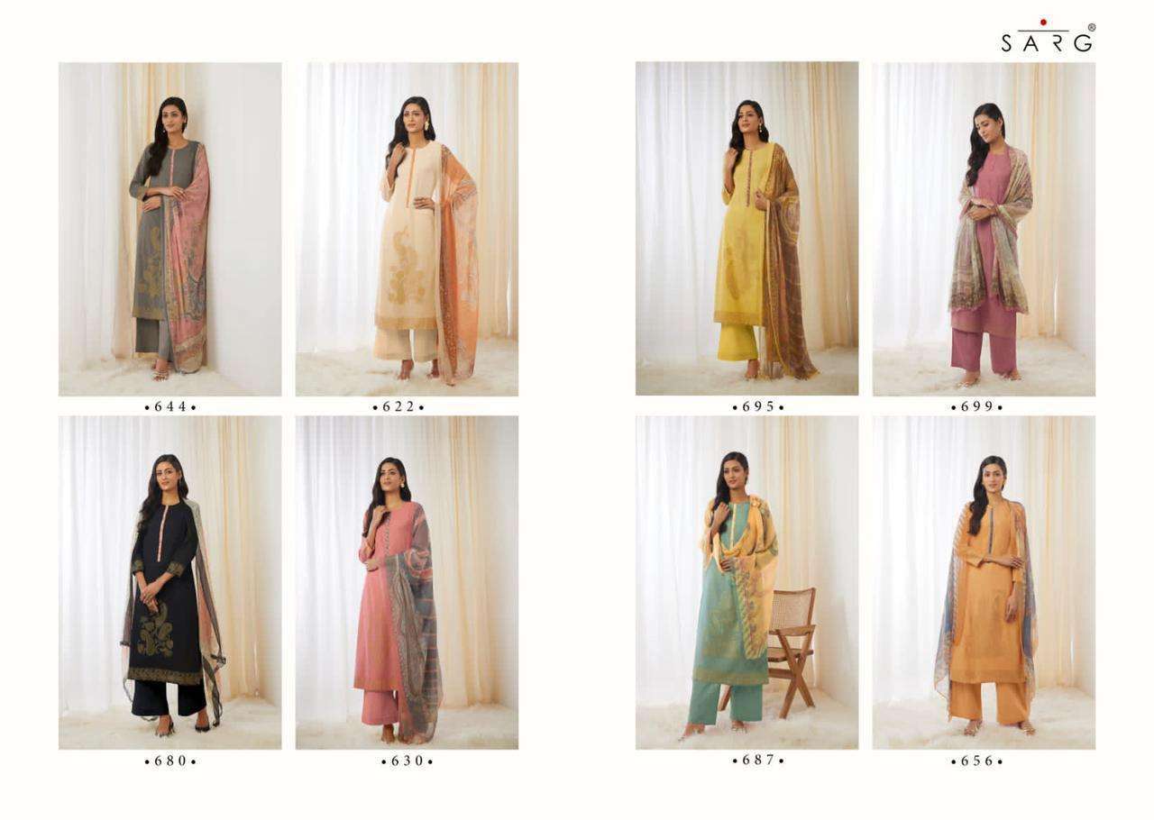 SUMMER MUSE BY SARG BEAUTIFUL SUITS COLORFUL STYLISH FANCY CASUAL WEAR & ETHNIC WEAR JACQUARD PRINT DRESSES AT WHOLESALE PRICE