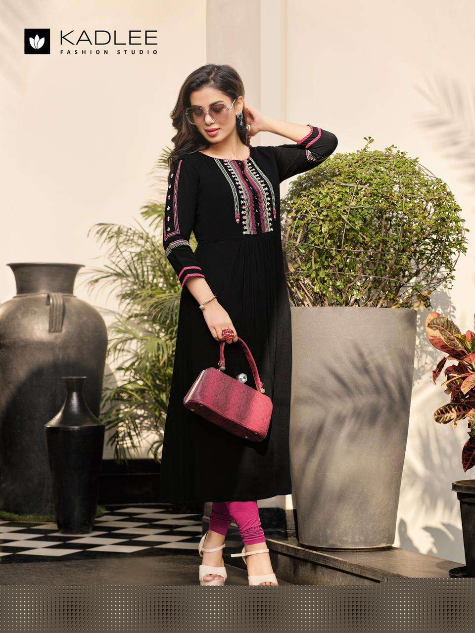 CINDERELLA BY KADLEE 1001 TO 1006 SERIES DESIGNER STYLISH FANCY COLORFUL BEAUTIFUL PARTY WEAR & ETHNIC WEAR COLLECTION RAYON EMBROIDERED KURTIS AT WHOLESALE PRICE