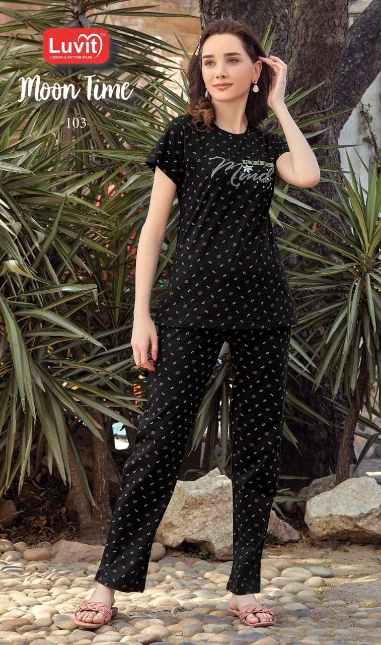 MOON TIME BY LUVIT 101 TO 108 SERIES DESIGNER STYLISH FANCY COLORFUL BEAUTIFUL PARTY WEAR & ETHNIC WEAR COLLECTION PURE SINKER NIGHT SUITS AT WHOLESALE PRICE