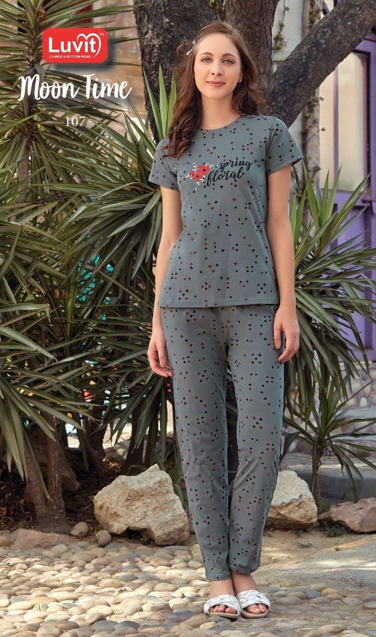 MOON TIME BY LUVIT 101 TO 108 SERIES DESIGNER STYLISH FANCY COLORFUL BEAUTIFUL PARTY WEAR & ETHNIC WEAR COLLECTION PURE SINKER NIGHT SUITS AT WHOLESALE PRICE