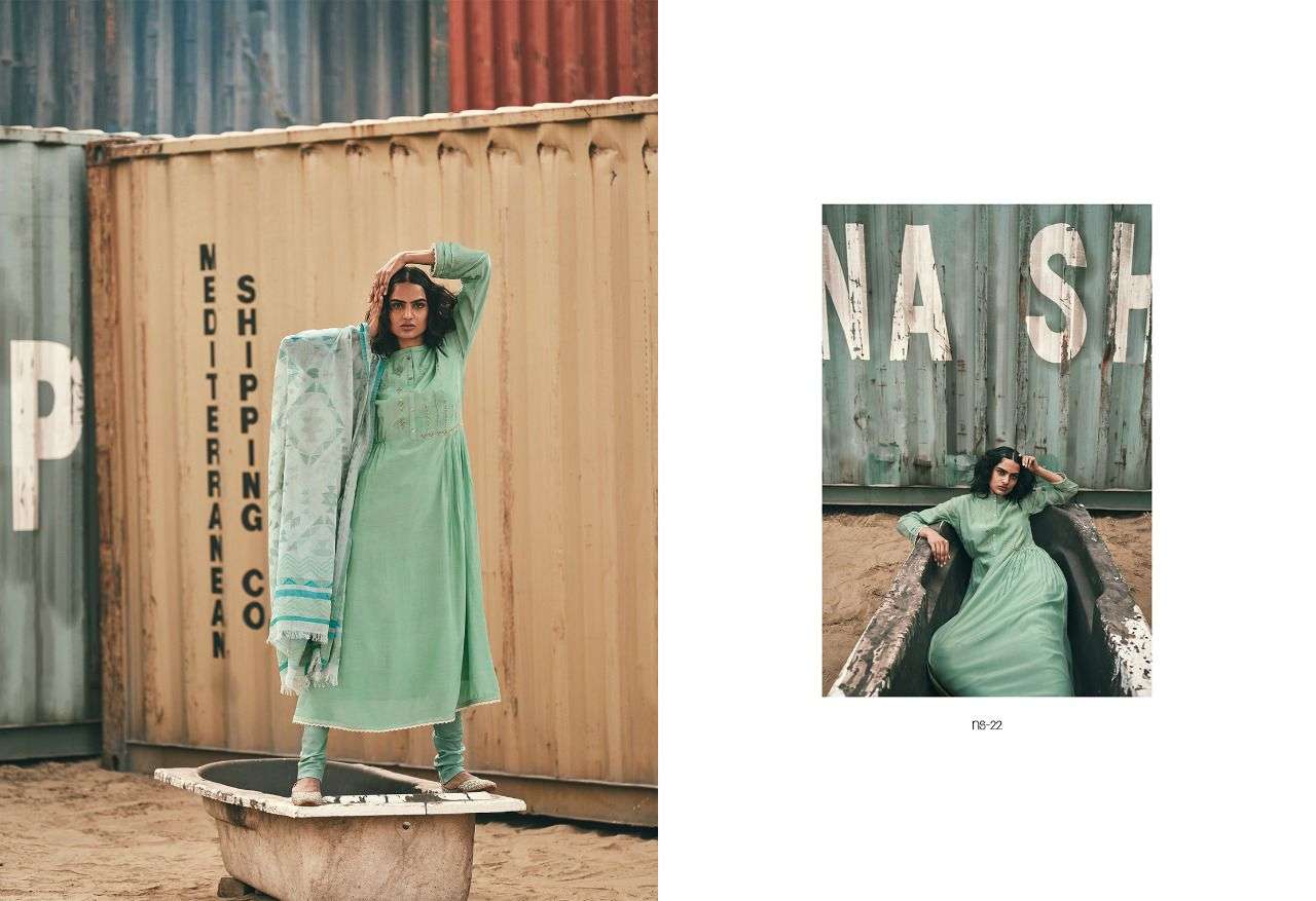 NAUTICAL SPRING BY VARSHA 21 TO 26 SERIES BEAUTIFUL SUITS COLORFUL STYLISH FANCY CASUAL WEAR & ETHNIC WEAR MULBERRY EMBROIDERED DRESSES AT WHOLESALE PRICE