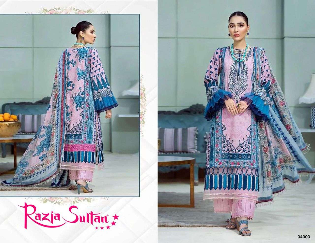 RAZIA SULTAN VOL-34 BY APANA COTTON 34001 TO 34010 SERIES BEAUTIFUL SUITS STYLISH FANCY COLORFUL CASUAL WEAR & ETHNIC WEAR COTTON PRINTED DRESSES AT WHOLESALE PRICE