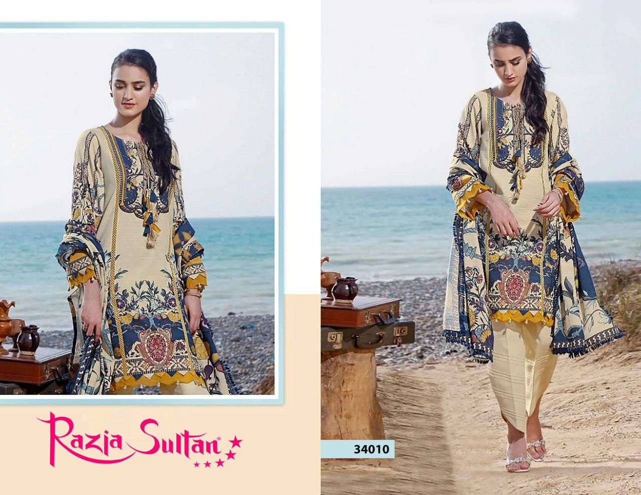 RAZIA SULTAN VOL-34 BY APANA COTTON 34001 TO 34010 SERIES BEAUTIFUL SUITS STYLISH FANCY COLORFUL CASUAL WEAR & ETHNIC WEAR COTTON PRINTED DRESSES AT WHOLESALE PRICE