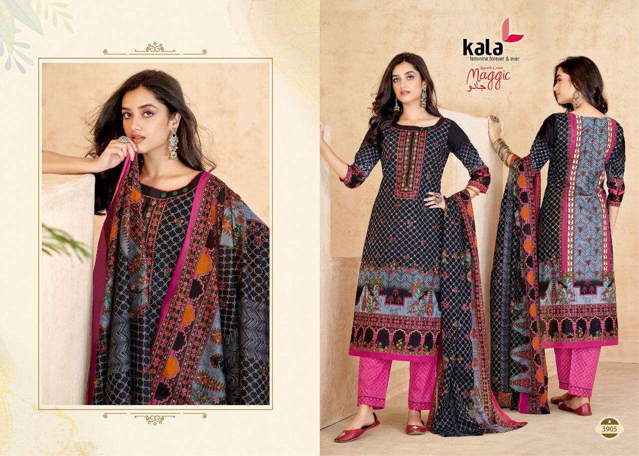 MAGGIC VOL-17 BY KALA 3901 TO 3912 SERIES BEAUTIFUL SUITS COLORFUL STYLISH FANCY CASUAL WEAR & ETHNIC WEAR PURE COTTON DRESSES AT WHOLESALE PRICE