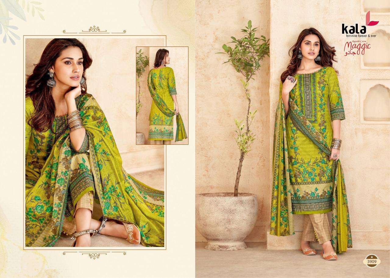 MAGGIC VOL-17 BY KALA 3901 TO 3912 SERIES BEAUTIFUL SUITS COLORFUL STYLISH FANCY CASUAL WEAR & ETHNIC WEAR PURE COTTON DRESSES AT WHOLESALE PRICE