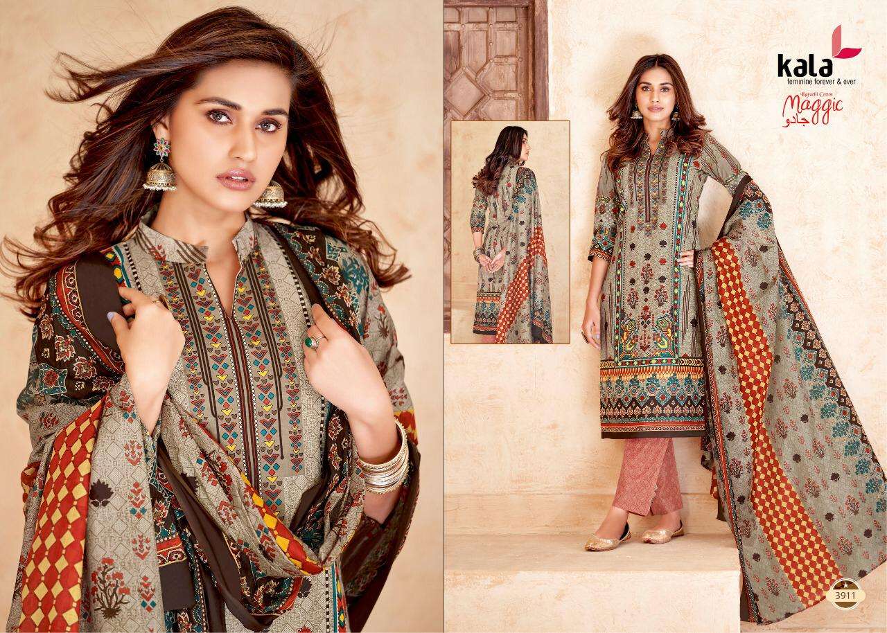 MAGGIC VOL-17 BY KALA 3901 TO 3912 SERIES BEAUTIFUL SUITS COLORFUL STYLISH FANCY CASUAL WEAR & ETHNIC WEAR PURE COTTON DRESSES AT WHOLESALE PRICE