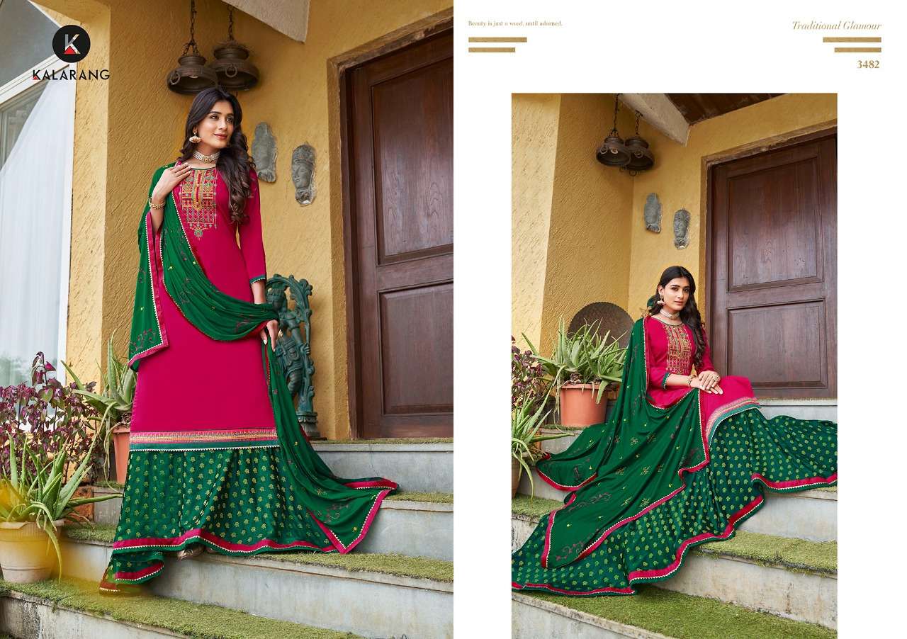 Black Berry Vol-6 By Kalarang 3481 To 3484 Series Designer Suits Collection Beautiful Stylish Colorful Fancy Party Wear & Occasional Wear Jam Silk Cotton With Embroidery Dresses At Wholesale Price