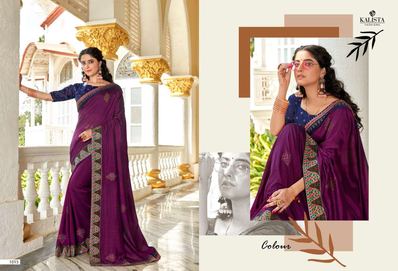 ALISHA GOLD VOL-3 BY KALISTA FASHION 1013 TO 1020 SERIES INDIAN TRADITIONAL WEAR COLLECTION BEAUTIFUL STYLISH FANCY COLORFUL PARTY WEAR & OCCASIONAL WEAR VICHITRA SAREES AT WHOLESALE PRICE