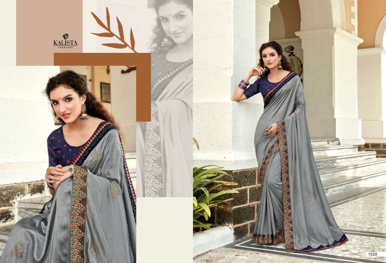 ALISHA GOLD VOL-3 BY KALISTA FASHION 1013 TO 1020 SERIES INDIAN TRADITIONAL WEAR COLLECTION BEAUTIFUL STYLISH FANCY COLORFUL PARTY WEAR & OCCASIONAL WEAR VICHITRA SAREES AT WHOLESALE PRICE