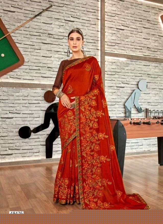 APPLE VOL-3 BY KALISTA FASHION 48475 TO 48482 SERIES INDIAN TRADITIONAL WEAR COLLECTION BEAUTIFUL STYLISH FANCY COLORFUL PARTY WEAR & OCCASIONAL WEAR VICHITRA SAREES AT WHOLESALE PRICE
