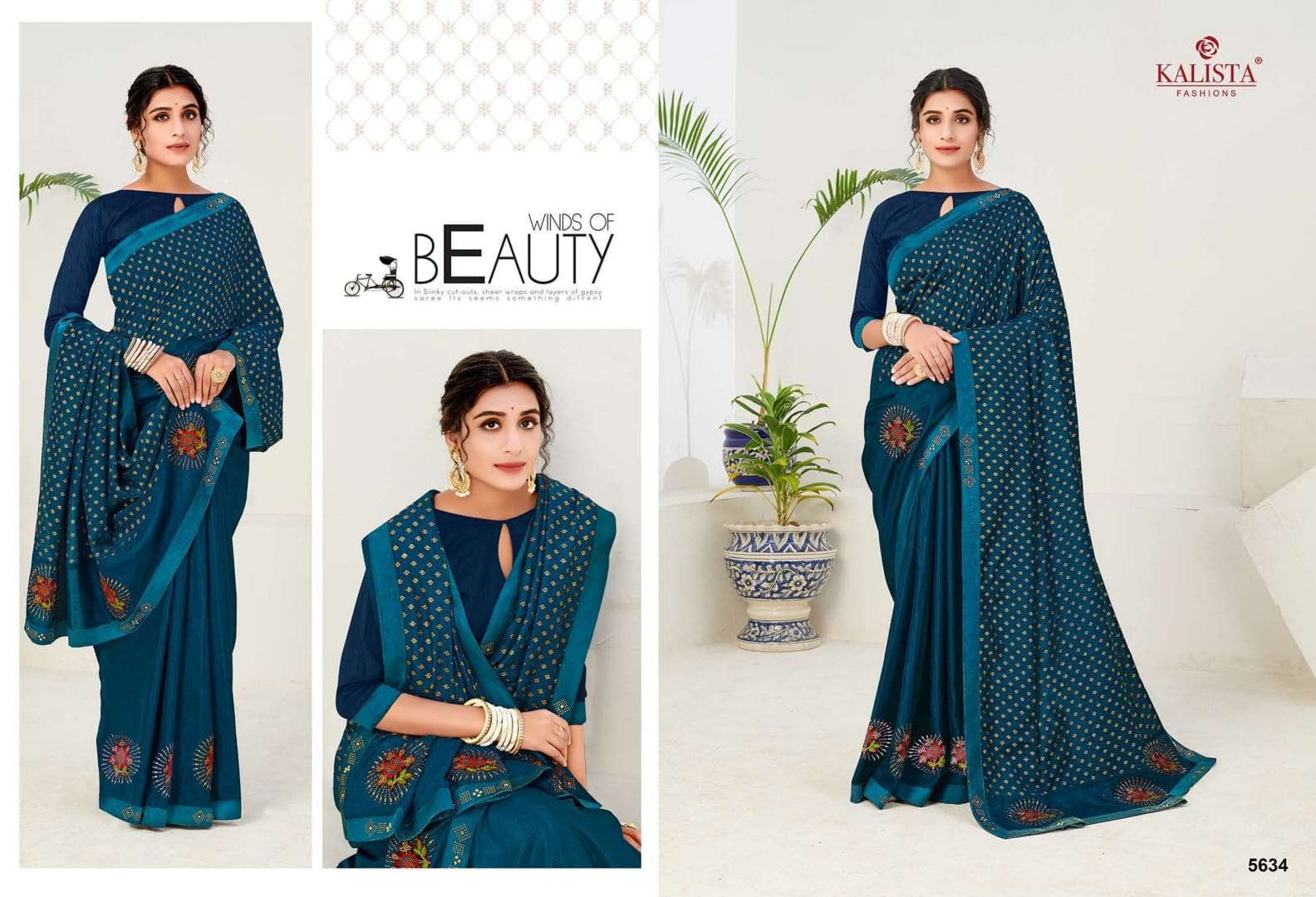 PAYTM BY KALISTA FASHION 5634 TO 5639 SERIES INDIAN TRADITIONAL WEAR COLLECTION BEAUTIFUL STYLISH FANCY COLORFUL PARTY WEAR & OCCASIONAL WEAR FANCY SAREES AT WHOLESALE PRICE