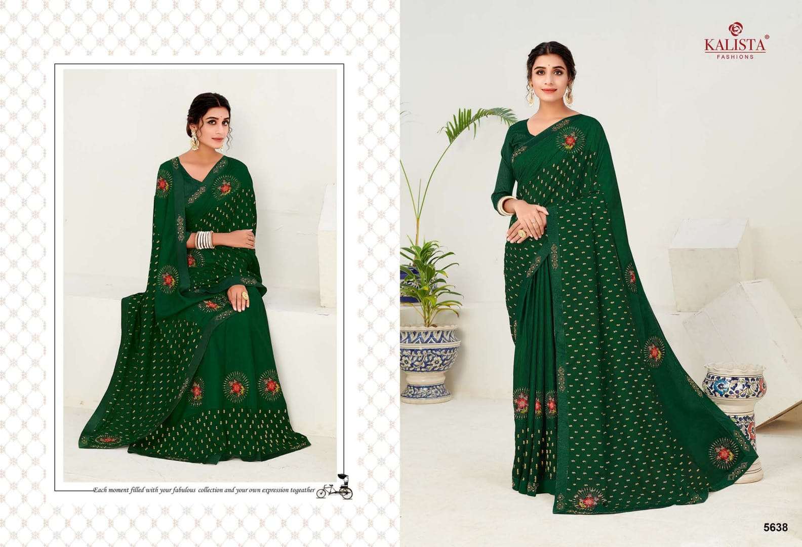 PAYTM BY KALISTA FASHION 5634 TO 5639 SERIES INDIAN TRADITIONAL WEAR COLLECTION BEAUTIFUL STYLISH FANCY COLORFUL PARTY WEAR & OCCASIONAL WEAR FANCY SAREES AT WHOLESALE PRICE