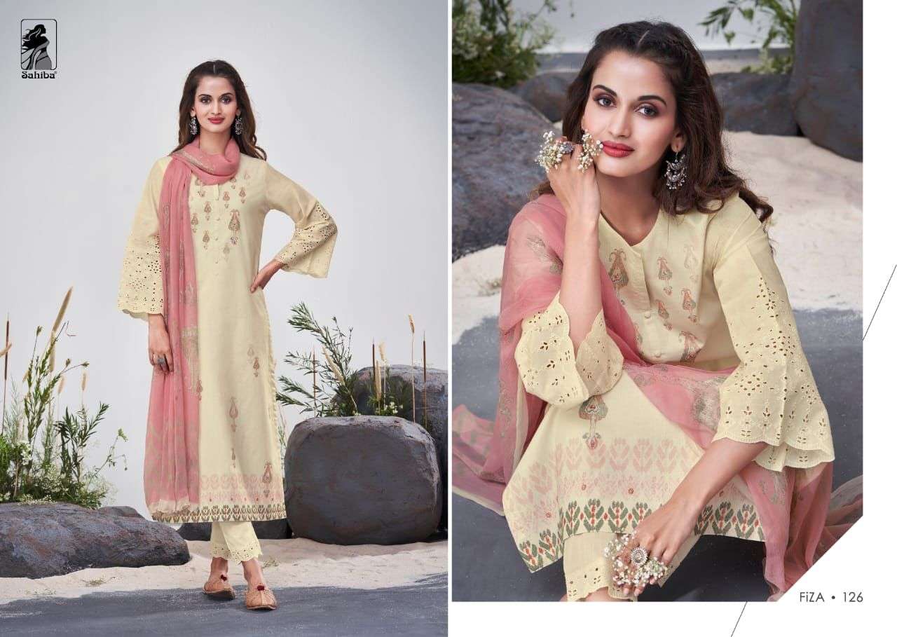 FIZA BY SAHIBA FABRICS BEAUTIFUL SUITS COLORFUL STYLISH FANCY CASUAL WEAR & ETHNIC WEAR PURE COTTON DIGITAL PRINT DRESSES AT WHOLESALE PRICE