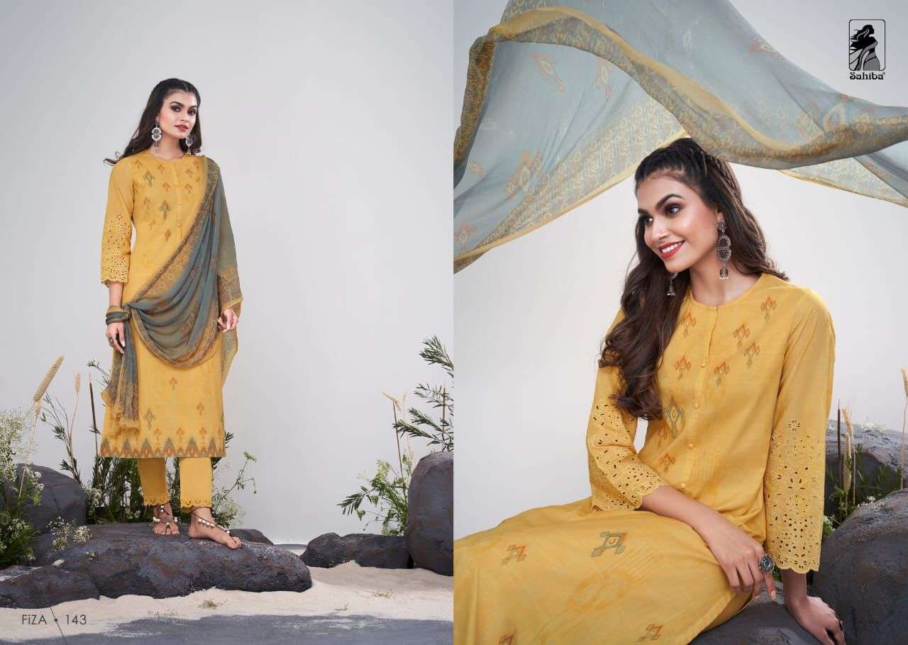 FIZA BY SAHIBA FABRICS BEAUTIFUL SUITS COLORFUL STYLISH FANCY CASUAL WEAR & ETHNIC WEAR PURE COTTON DIGITAL PRINT DRESSES AT WHOLESALE PRICE