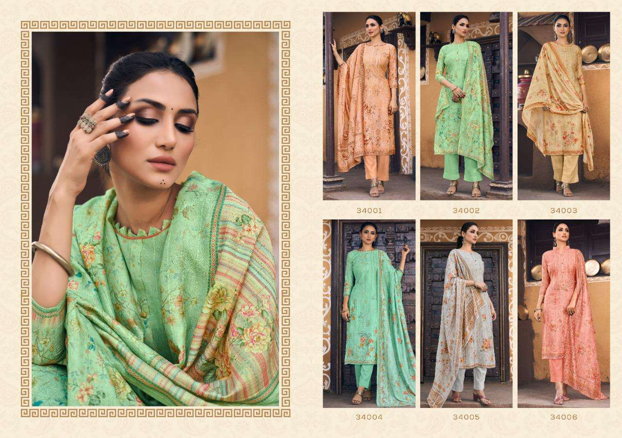 SEJAL BY SIYONI 34001 TO 34006 SERIES BEAUTIFUL SUITS COLORFUL STYLISH FANCY CASUAL WEAR & ETHNIC WEAR PURE MUSLIN DIGITAL PRINT DRESSES AT WHOLESALE PRICE