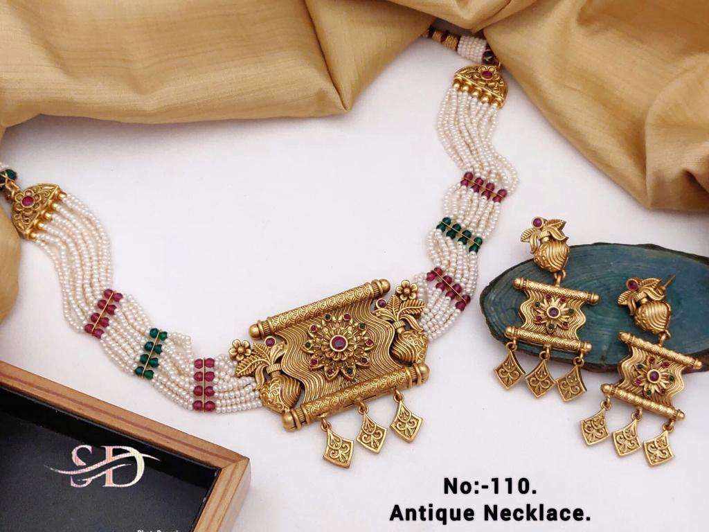 ANTIQUE NECKLACE BY FASHID WHOLESALE TRADITIONAL ARTIFICIAL JEWELLERY FOR INDIAN ATTIRE AT EXCLUSIVE RANGE.