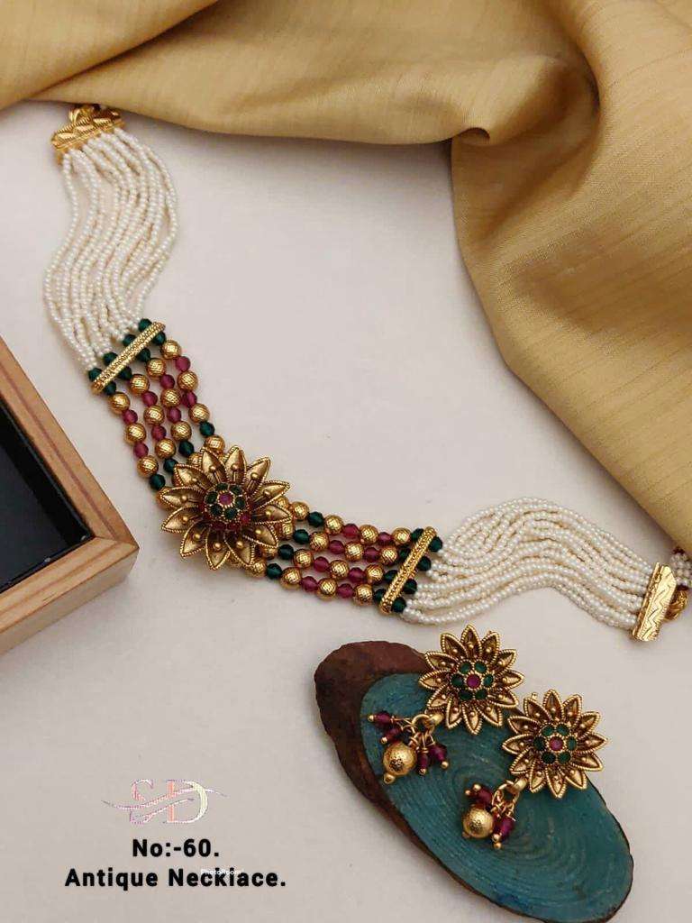 ANTIQUE NECKLACE BY FASHID WHOLESALE TRADITIONAL ARTIFICIAL JEWELLERY FOR INDIAN ATTIRE AT EXCLUSIVE RANGE.