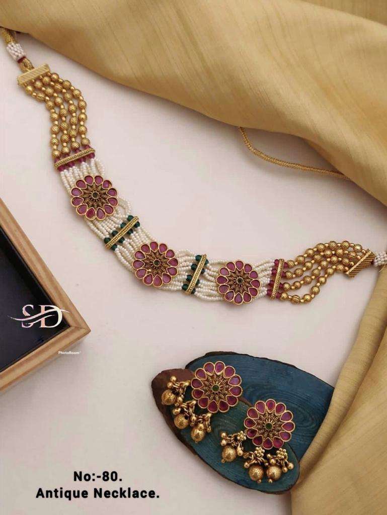 ANTIQUE NECKLACE BY FASHID WHOLESALE TRADITIONAL ARTIFICIAL JEWELLERY FOR INDIAN ATTIRE AT EXCLUSIVE RANGE.