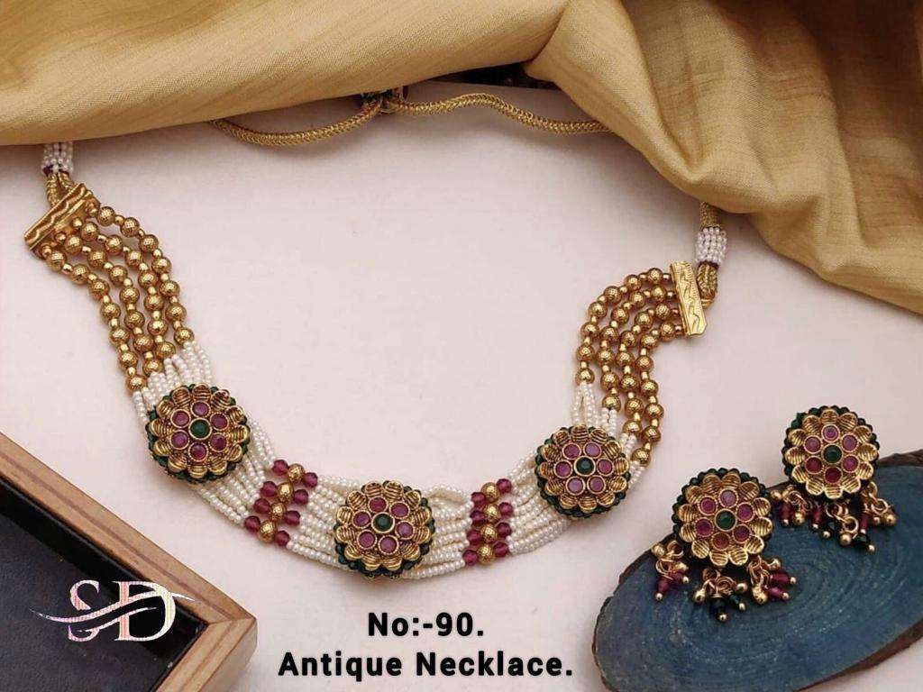 ANTIQUE NECKLACE BY FASHID WHOLESALE TRADITIONAL ARTIFICIAL JEWELLERY FOR INDIAN ATTIRE AT EXCLUSIVE RANGE.