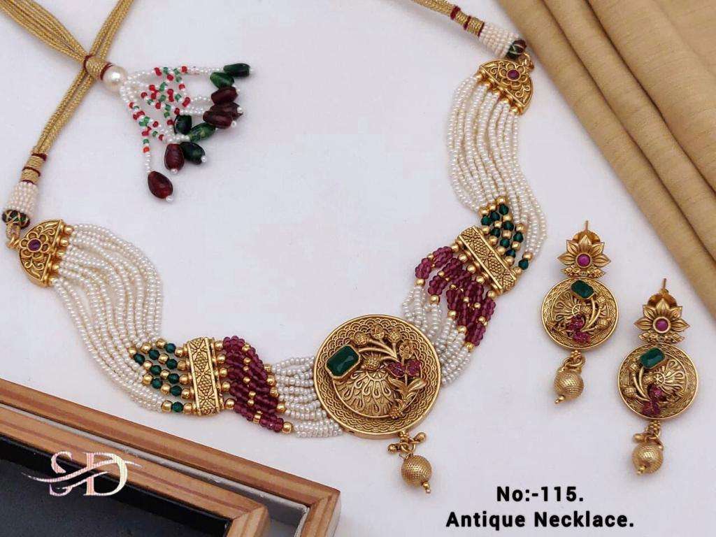 ANTIQUE NECKLACE BY FASHID WHOLESALE TRADITIONAL ARTIFICIAL JEWELLERY FOR INDIAN ATTIRE AT EXCLUSIVE RANGE.