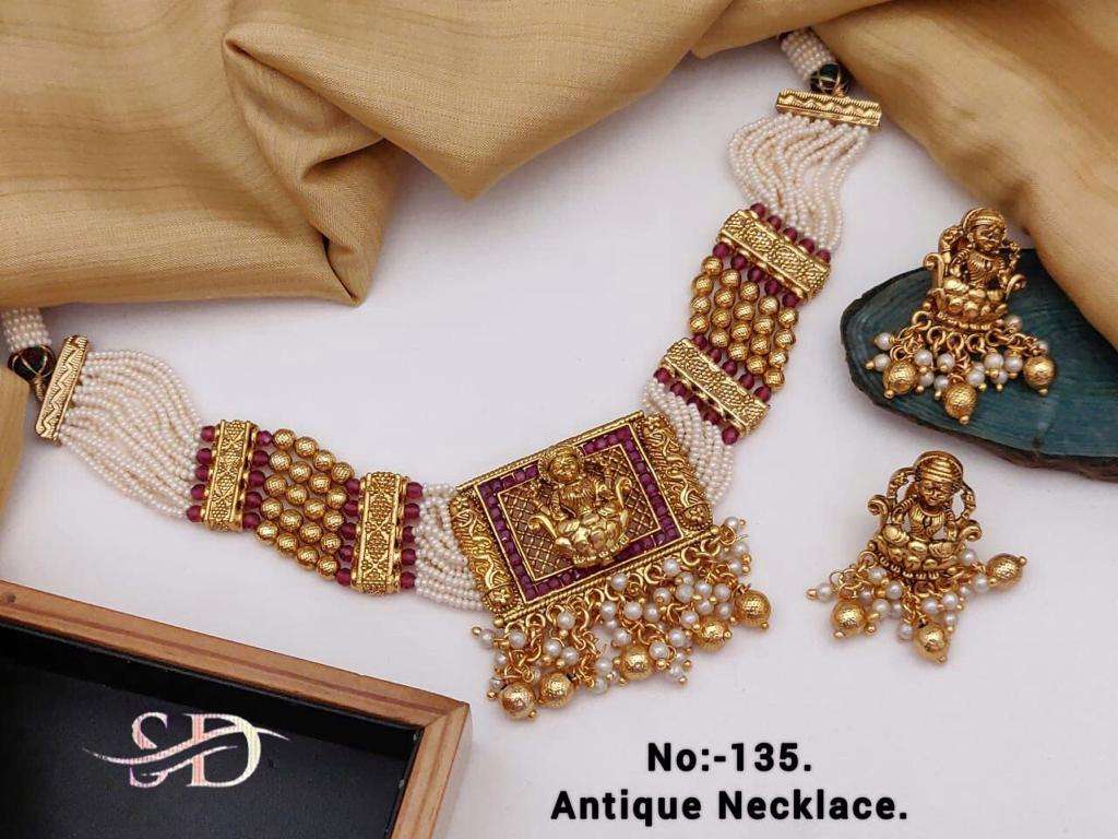 ANTIQUE NECKLACE BY FASHID WHOLESALE TRADITIONAL ARTIFICIAL JEWELLERY FOR INDIAN ATTIRE AT EXCLUSIVE RANGE.