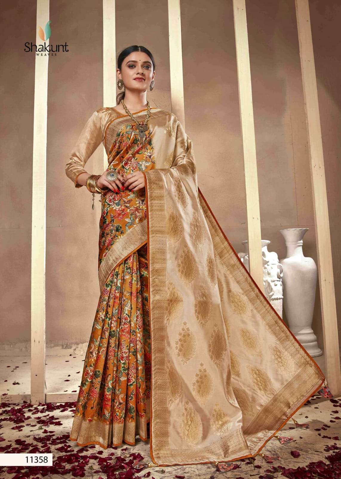 APURVA BY SHAKUNT 11351 TO 11358 SERIES INDIAN TRADITIONAL WEAR COLLECTION BEAUTIFUL STYLISH FANCY COLORFUL PARTY WEAR & OCCASIONAL WEAR SILK SAREES AT WHOLESALE PRICE