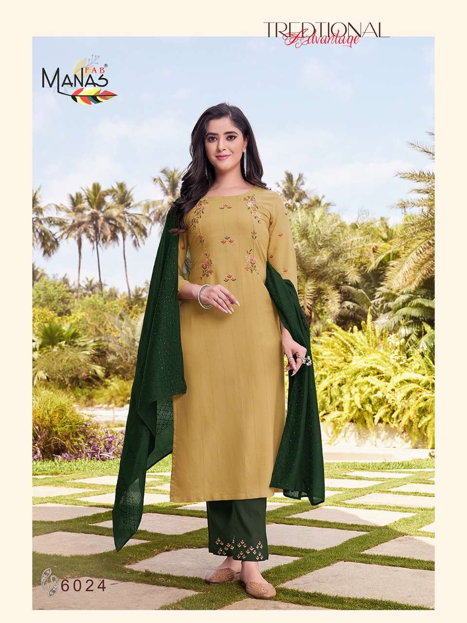 ARINA VOL-4 BY MANAS FAB 6019 TO 6024 SERIES DESIGNER SUITS BEAUTIFUL STYLISH FANCY COLORFUL PARTY WEAR & OCCASIONAL WEAR RAYON EMBROIDERED DRESSES AT WHOLESALE PRICE