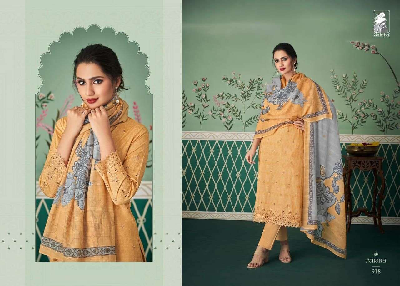 AMARA BY SAHIBA FABRICS BEAUTIFUL SUITS COLORFUL STYLISH FANCY CASUAL WEAR & ETHNIC WEAR PURE CAMBRIC DIGITAL PRINT DRESSES AT WHOLESALE PRICE