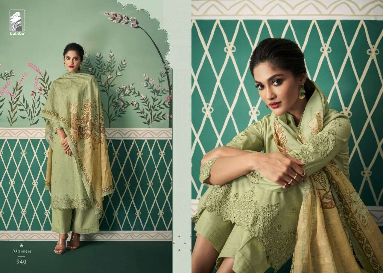 AMARA BY SAHIBA FABRICS BEAUTIFUL SUITS COLORFUL STYLISH FANCY CASUAL WEAR & ETHNIC WEAR PURE CAMBRIC DIGITAL PRINT DRESSES AT WHOLESALE PRICE
