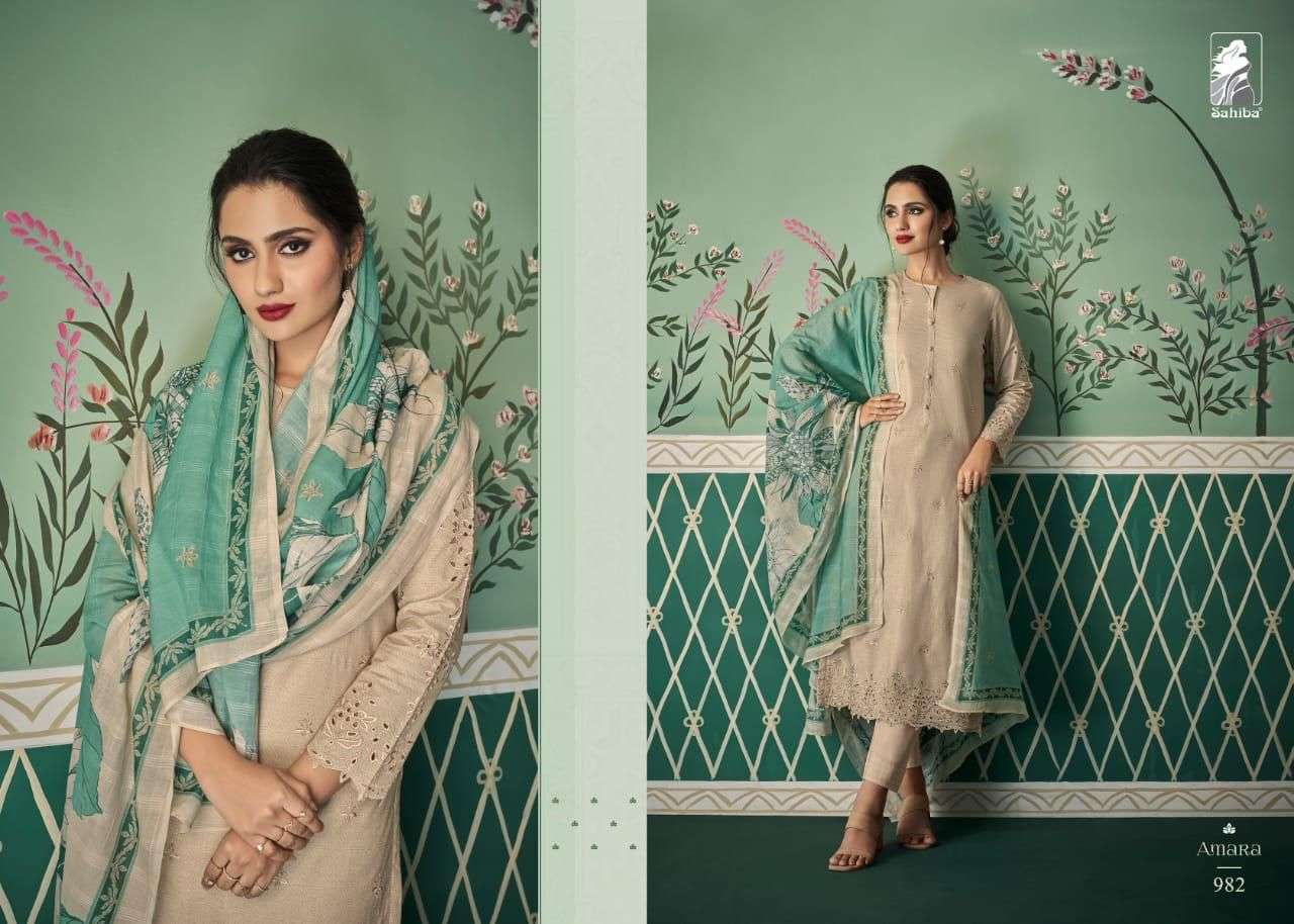 AMARA BY SAHIBA FABRICS BEAUTIFUL SUITS COLORFUL STYLISH FANCY CASUAL WEAR & ETHNIC WEAR PURE CAMBRIC DIGITAL PRINT DRESSES AT WHOLESALE PRICE