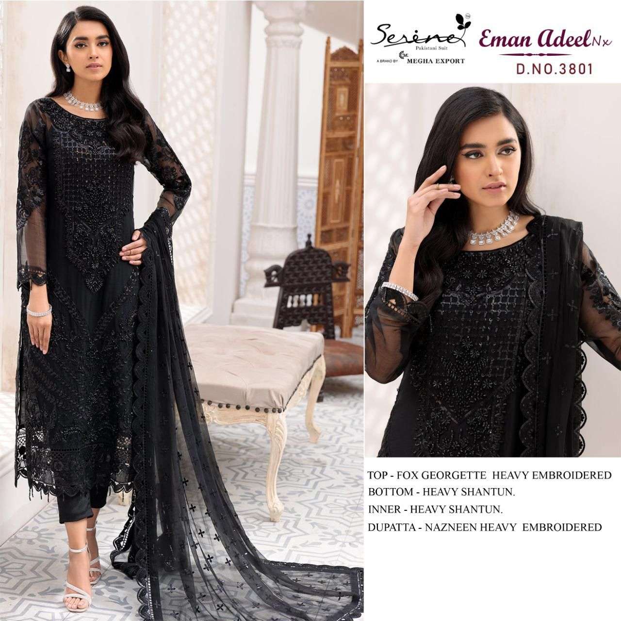 EMAN ADEEL NX BY SERENE BEAUTIFUL WINTER COLLECTION PAKISTANI SUITS STYLISH FANCY COLORFUL CASUAL WEAR & ETHNIC WEAR FAUX GEORGETTE WITH WORK DRESSES AT WHOLESALE PRICE