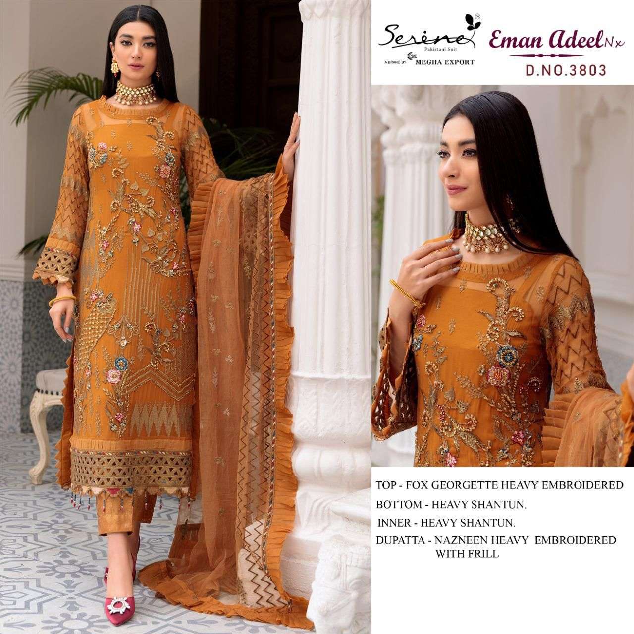 EMAN ADEEL NX BY SERENE BEAUTIFUL WINTER COLLECTION PAKISTANI SUITS STYLISH FANCY COLORFUL CASUAL WEAR & ETHNIC WEAR FAUX GEORGETTE WITH WORK DRESSES AT WHOLESALE PRICE