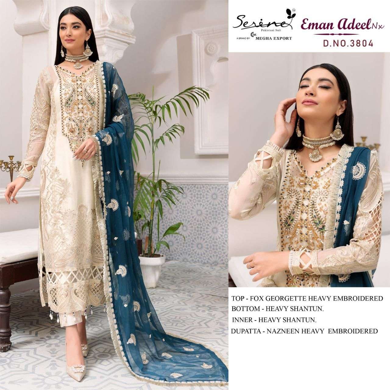 EMAN ADEEL NX BY SERENE BEAUTIFUL WINTER COLLECTION PAKISTANI SUITS STYLISH FANCY COLORFUL CASUAL WEAR & ETHNIC WEAR FAUX GEORGETTE WITH WORK DRESSES AT WHOLESALE PRICE