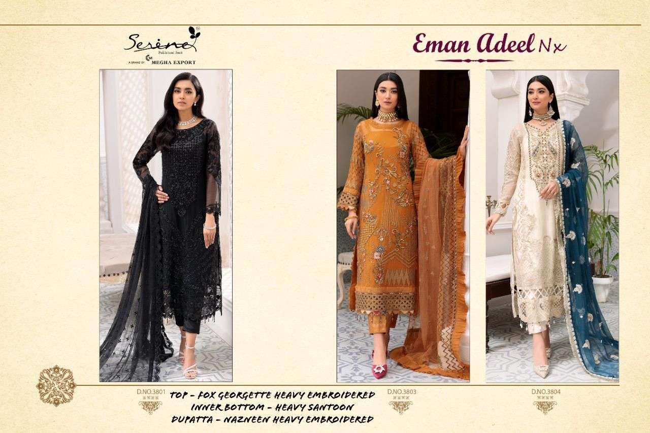 EMAN ADEEL NX BY SERENE BEAUTIFUL WINTER COLLECTION PAKISTANI SUITS STYLISH FANCY COLORFUL CASUAL WEAR & ETHNIC WEAR FAUX GEORGETTE WITH WORK DRESSES AT WHOLESALE PRICE