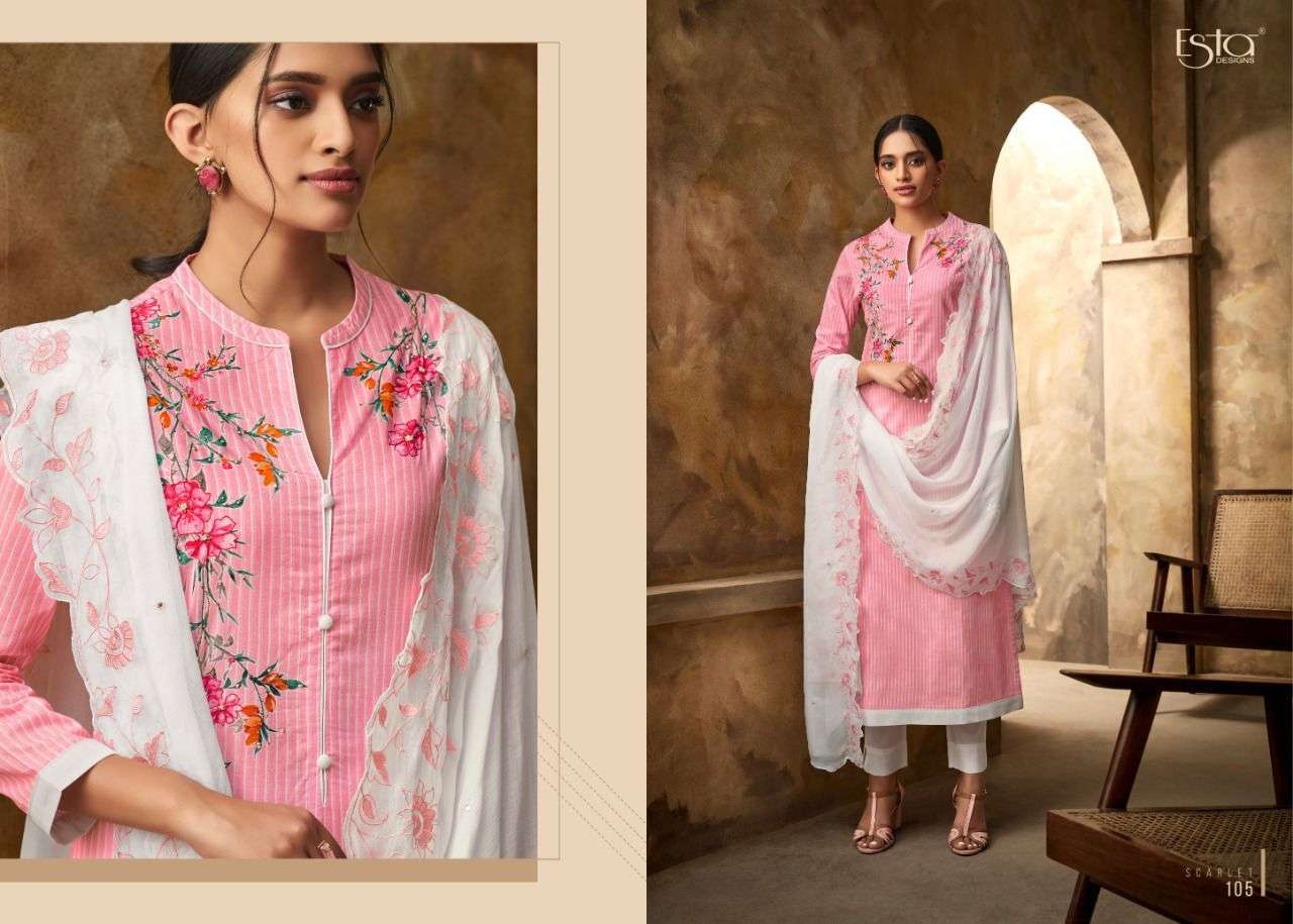 SCARLET BY ESTA DESIGNS 101 TO 112 SERIES BEAUTIFUL SUITS COLORFUL STYLISH FANCY CASUAL WEAR & ETHNIC WEAR GEORGETTE DIGITAL PRINT DRESSES AT WHOLESALE PRICE