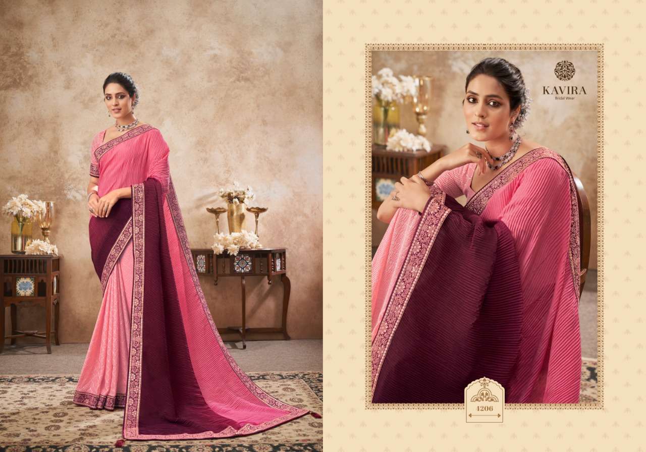 SNEHA BY KAVIRA 1201 TO 1209 SERIES INDIAN TRADITIONAL WEAR COLLECTION BEAUTIFUL STYLISH FANCY COLORFUL PARTY WEAR & OCCASIONAL WEAR GEORGETTE SAREES AT WHOLESALE PRICE