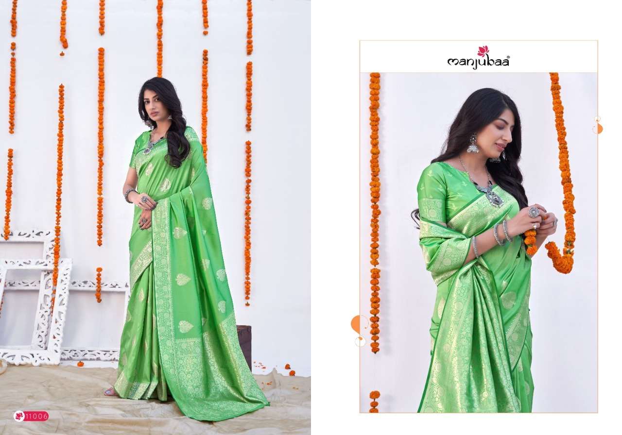 MAAISHA SILK VOL-3 BY MANJUBAA CLOTHING 11001 TO 11009 SERIES INDIAN TRADITIONAL WEAR COLLECTION BEAUTIFUL STYLISH FANCY COLORFUL PARTY WEAR & OCCASIONAL WEAR SILK SAREES AT WHOLESALE PRICE