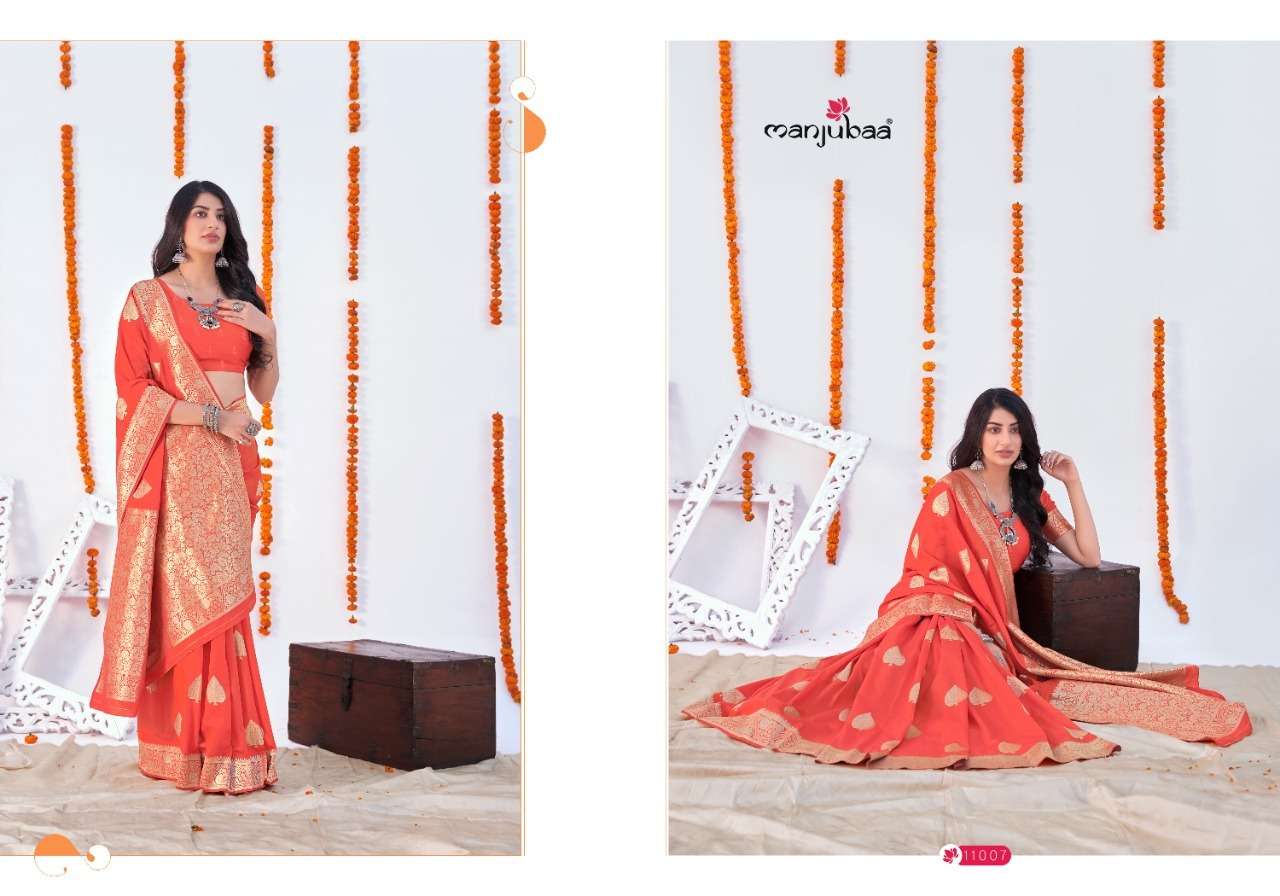 MAAISHA SILK VOL-3 BY MANJUBAA CLOTHING 11001 TO 11009 SERIES INDIAN TRADITIONAL WEAR COLLECTION BEAUTIFUL STYLISH FANCY COLORFUL PARTY WEAR & OCCASIONAL WEAR SILK SAREES AT WHOLESALE PRICE