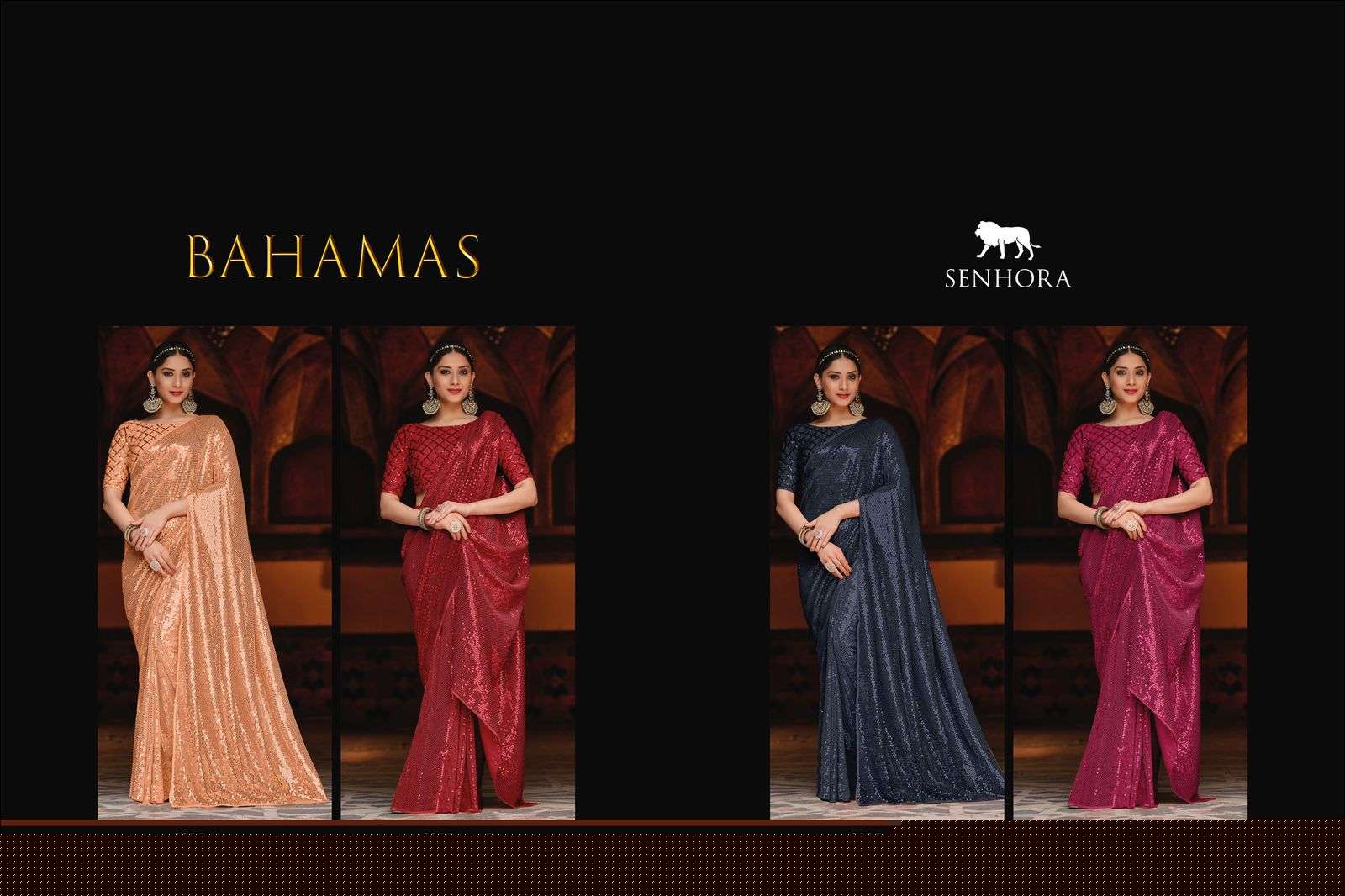 Bahamas By Senhora Dresses 2046-A To 2046-D Series Indian Traditional Wear Collection Beautiful Stylish Fancy Colorful Party Wear & Occasional Wear Georgette With Work Sarees At Wholesale Price