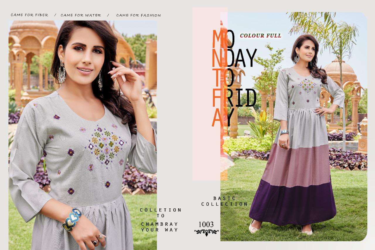 COLOUR FULL BY AKHAND JYOT 1001 TO 1008 SERIES BEAUTIFUL STYLISH FANCY COLORFUL CASUAL WEAR & ETHNIC WEAR RAYON EMBROIDERED GOWNS AT WHOLESALE PRICE