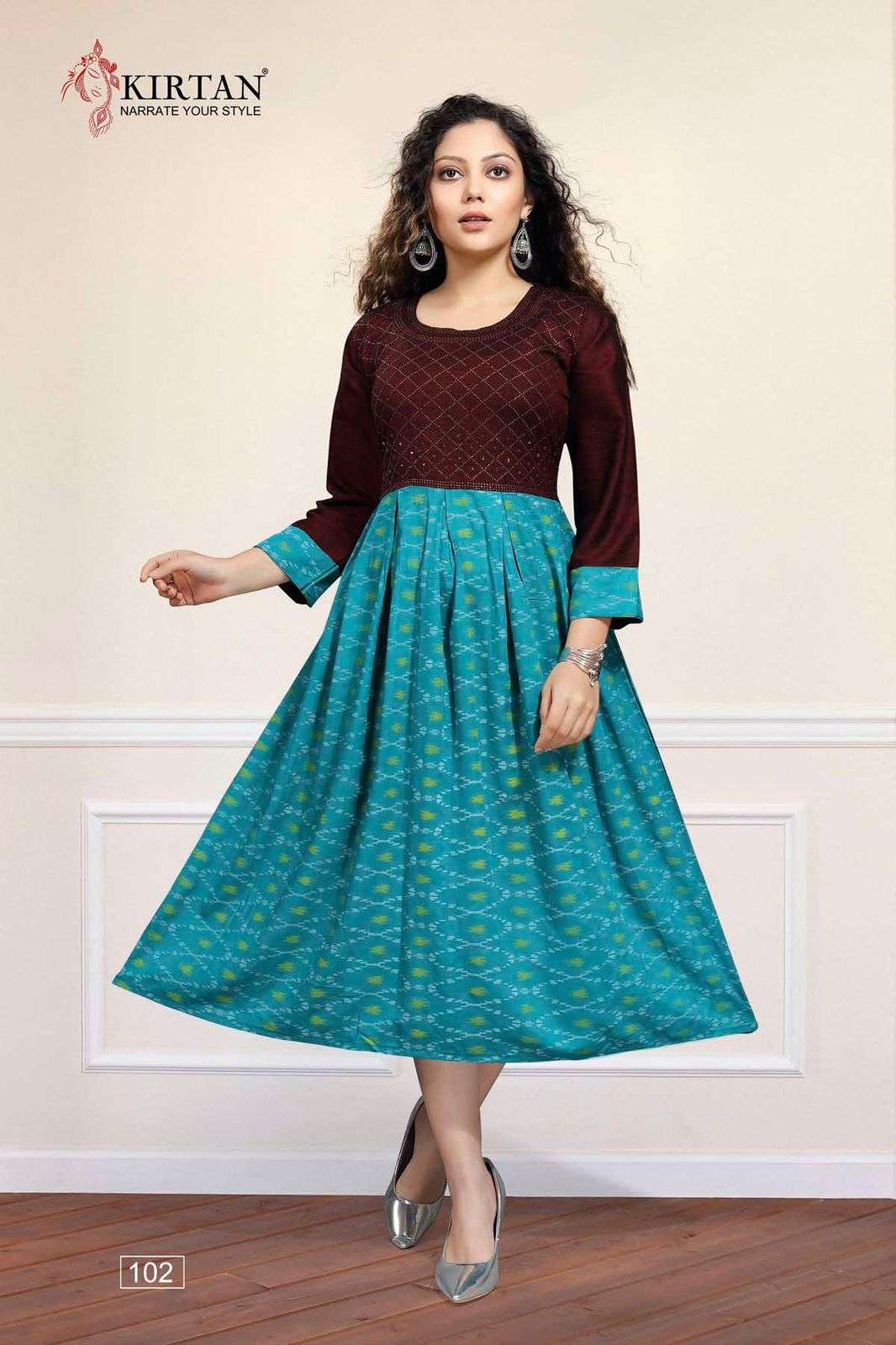 GLAMOUR VOL-1 BY KIRTAN 101 TO 106 SERIES DESIGNER STYLISH FANCY COLORFUL BEAUTIFUL PARTY WEAR & ETHNIC WEAR COLLECTION HEAVY RAYON KURTIS AT WHOLESALE PRICE