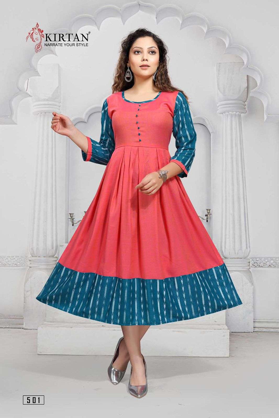 SUIDHAAGA VOL-5 BY KIRTAN 501 TO 506 SERIES DESIGNER STYLISH FANCY COLORFUL BEAUTIFUL PARTY WEAR & ETHNIC WEAR COLLECTION RAYON PRINT KURTIS AT WHOLESALE PRICE