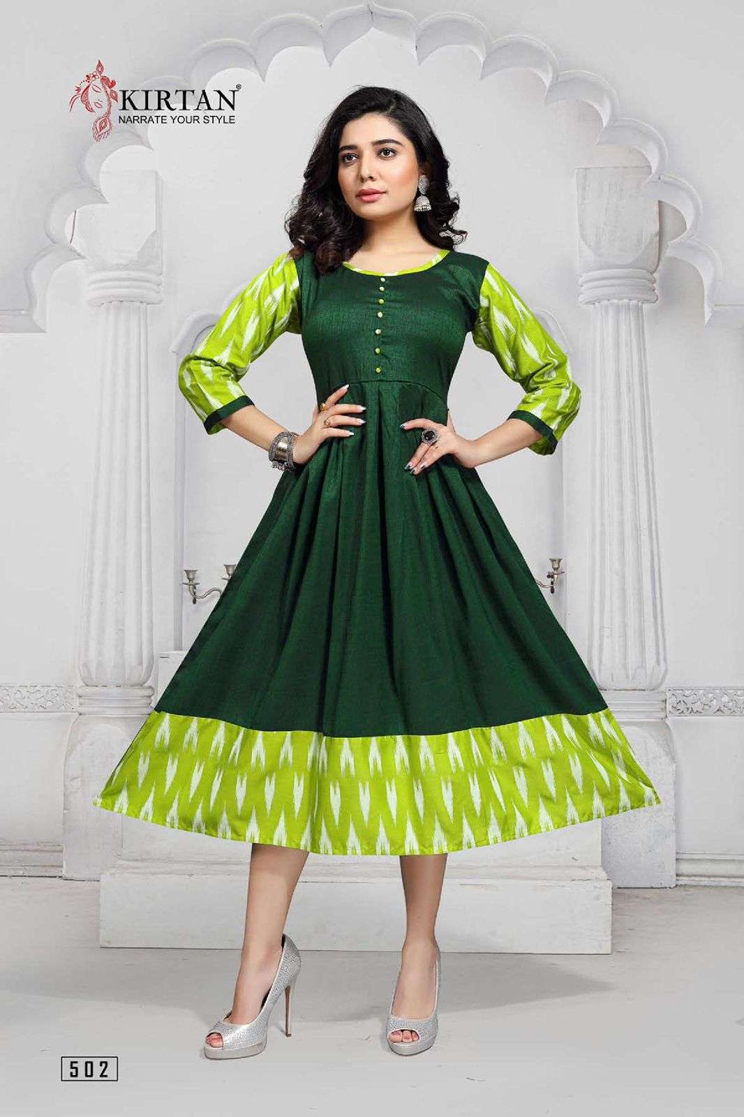 SUIDHAAGA VOL-5 BY KIRTAN 501 TO 506 SERIES DESIGNER STYLISH FANCY COLORFUL BEAUTIFUL PARTY WEAR & ETHNIC WEAR COLLECTION RAYON PRINT KURTIS AT WHOLESALE PRICE