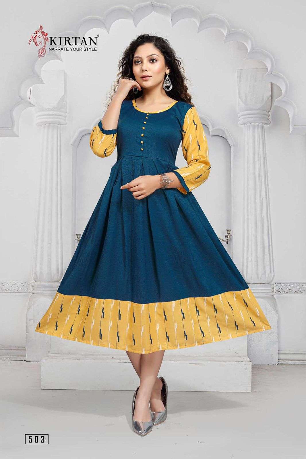 SUIDHAAGA VOL-5 BY KIRTAN 501 TO 506 SERIES DESIGNER STYLISH FANCY COLORFUL BEAUTIFUL PARTY WEAR & ETHNIC WEAR COLLECTION RAYON PRINT KURTIS AT WHOLESALE PRICE