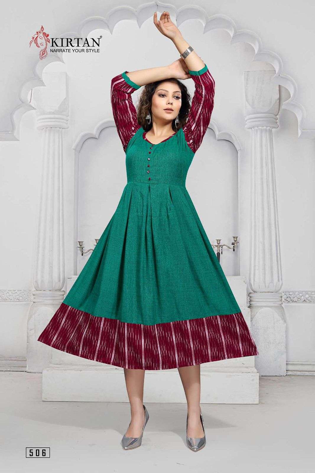 SUIDHAAGA VOL-5 BY KIRTAN 501 TO 506 SERIES DESIGNER STYLISH FANCY COLORFUL BEAUTIFUL PARTY WEAR & ETHNIC WEAR COLLECTION RAYON PRINT KURTIS AT WHOLESALE PRICE