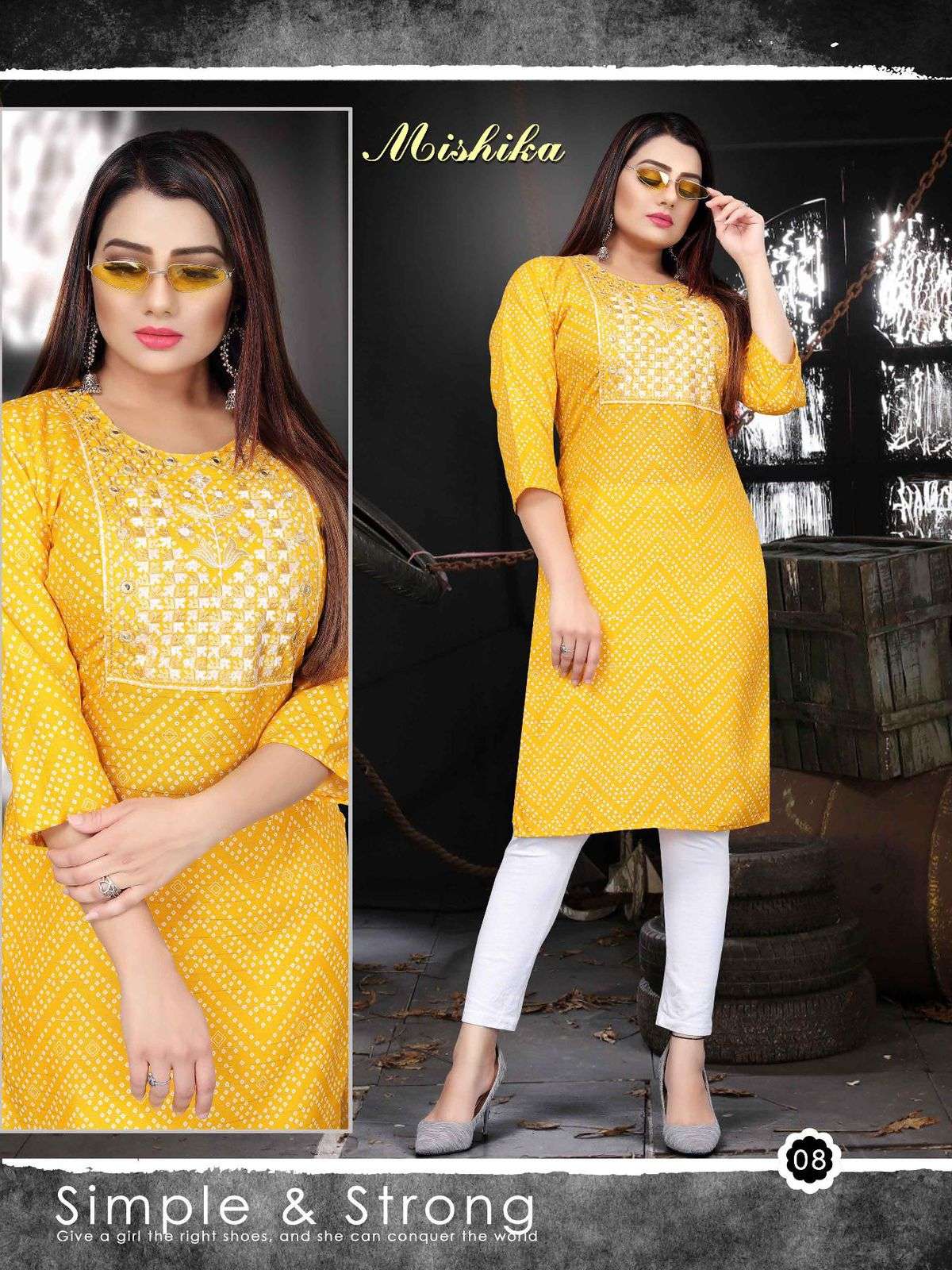 MISHIKA BY AAGYA 01 TO 08 SERIES DESIGNER STYLISH FANCY COLORFUL BEAUTIFUL PARTY WEAR & ETHNIC WEAR COLLECTION RAYON KURTIS AT WHOLESALE PRICE