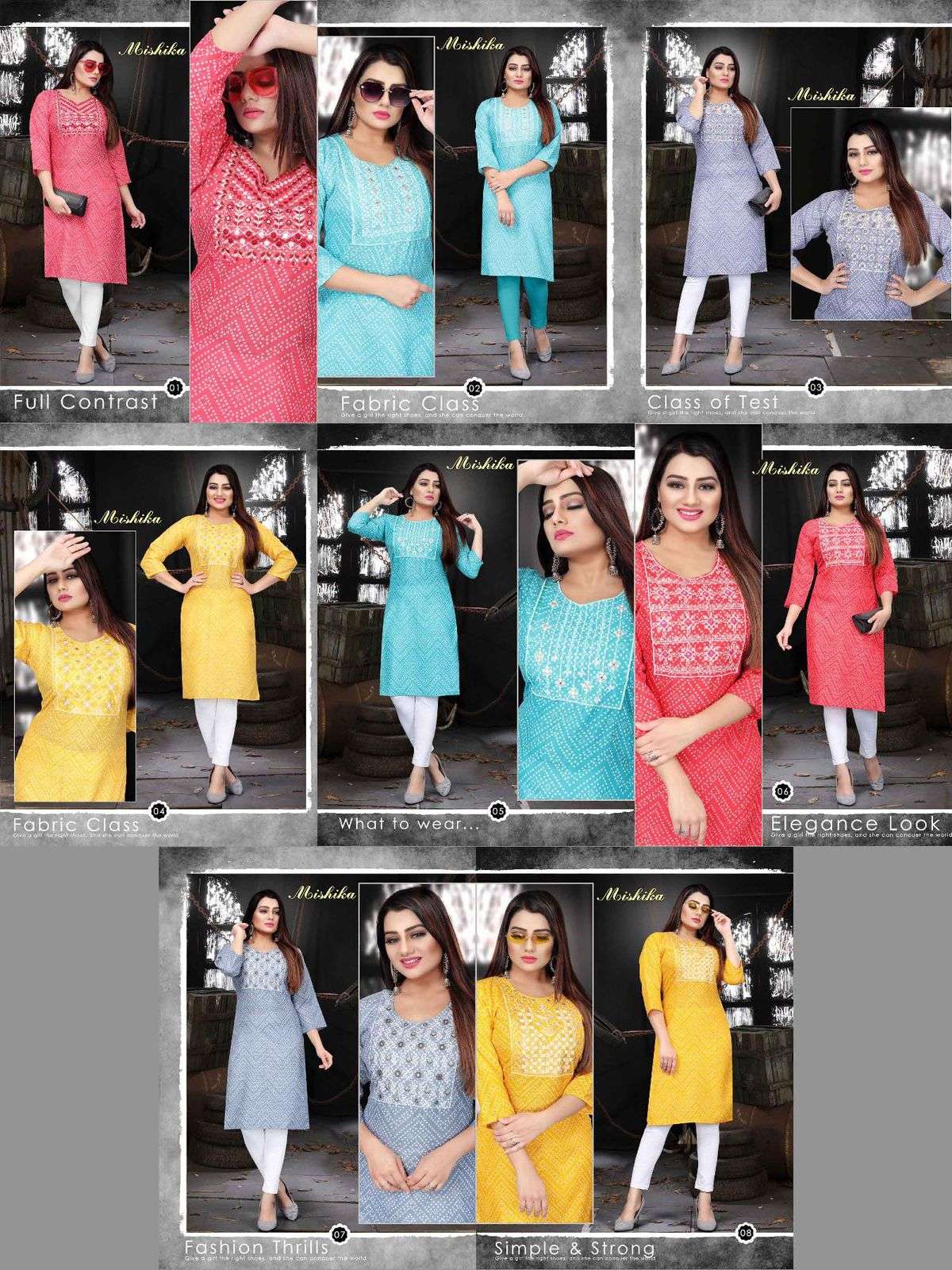 MISHIKA BY AAGYA 01 TO 08 SERIES DESIGNER STYLISH FANCY COLORFUL BEAUTIFUL PARTY WEAR & ETHNIC WEAR COLLECTION RAYON KURTIS AT WHOLESALE PRICE