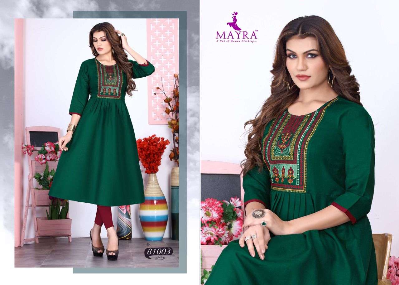 ANAYA BY MAYRA 81001 TO 81008 SERIES DESIGNER STYLISH FANCY COLORFUL BEAUTIFUL PARTY WEAR & ETHNIC WEAR COLLECTION COTTON SLUB KURTIS AT WHOLESALE PRICE