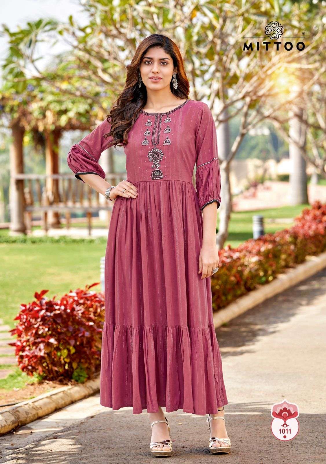 PAKHI BY MITTOO BEAUTIFUL STYLISH FANCY COLORFUL CASUAL WEAR & ETHNIC WEAR RAYON EMBROIDERED GOWNS AT WHOLESALE PRICE